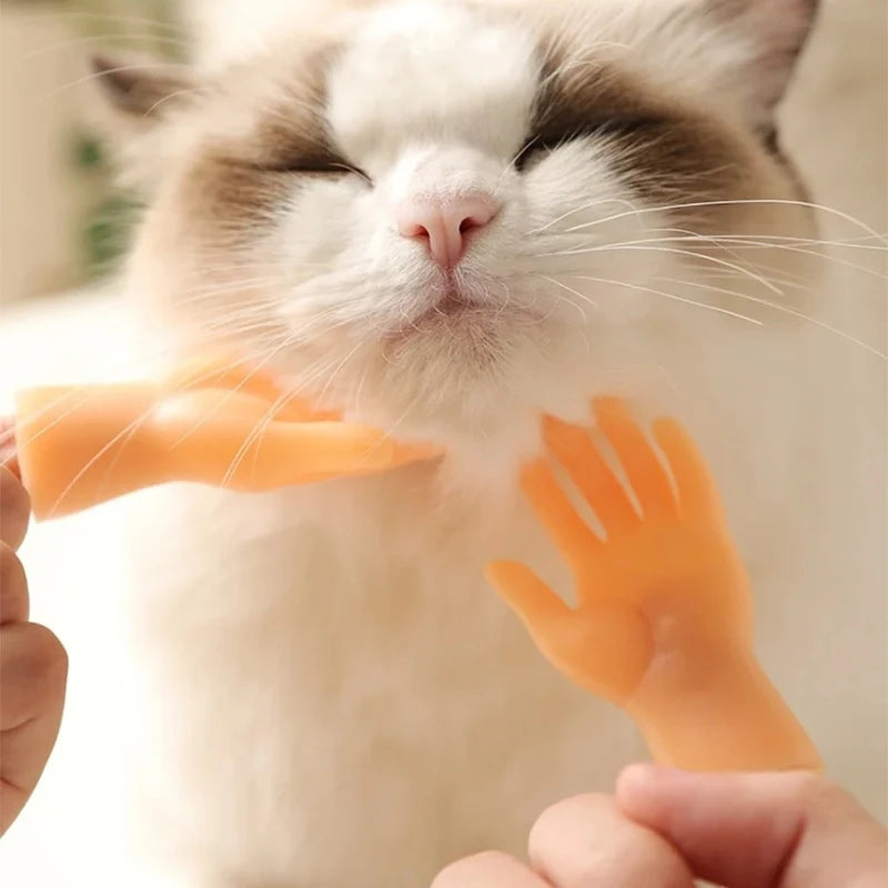 1 Pair Simulation Little Hands Funny Mini Hands Teasing Cat Fingertips Silicone Hand Puppet Novel Hotsale Prank Finger Toy Props