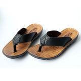 Summer Shoes Leather Men's Flip Flops Shoes Outdoor Beach Casual Flat Slippers Trend Flat Non-slip Clip Toe Sandalias Large Size