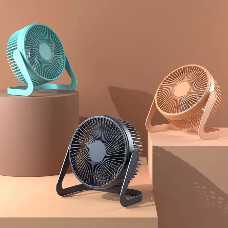 5 Inch USB Desktop Fan 360° Rotating Mini Adjustable Portable Electric Fan Summer Mute Air Cooler For Home Office