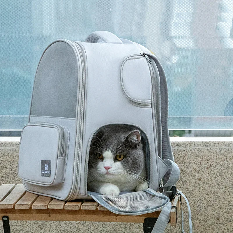 Pet backpack expansion bag large capacity breathable portable cat bag puppy handbag puppy outdoor travel bag