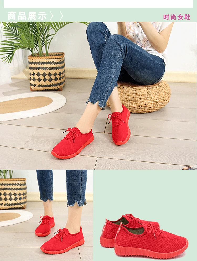 Women's Vulcanize Shoes 2024 Sneakers Solid Black Red Shoes Gym Fitness Trainers Walking Sport Shoes Female Zapatos Mujer