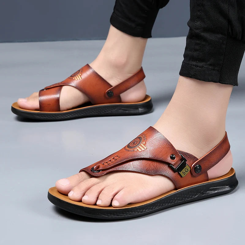 Casual flip-flops men's summer anti-skid outdoor dual-use sandals, ultra-fine plywood slippers, sandals and sandals for men