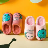 Winter Children‘s Slippers New Kids Slippers Dinosaur Warm Plush Indoor Autumn Non-Slip Soft Plush Slipper For Boys Girls 2024