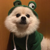 Winter Pet Dog Clothes Warm Frog Fleece Hoodies For Small Medium Dogs Cats Funny Puppy Sweatshirt Chihuahua Costume Products