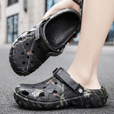 Summer Outdoor Beach Sandals Men Clogs Shoe Women Slippers Camouflage Platform Aqua Shoes Soft EVA Indoor Home Slides Flip Flops