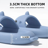 Fashion Shark Slippers For Women Men Outdoor Beach Slides Bathroom Non-slip Thick Sandals Home Couple Flat Shoe Shark Flip Flops