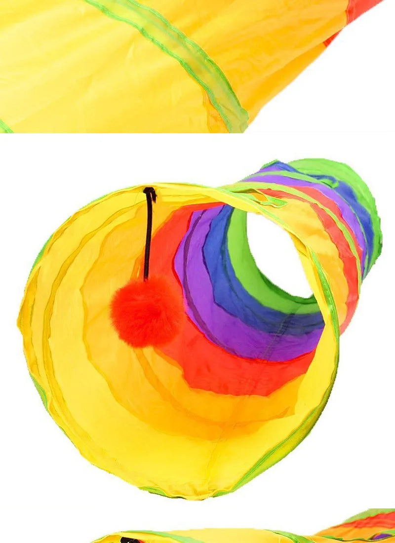 Cats Tunnel Foldable Pet Cat Toys Kitty Pet Training Interactive Fun Toy Tunnel Bored For Puppy Kitten Rabbit Play Tunnel Tube