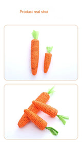 Cat Toys Carrot Pet Toys Durable Cotton Rope Woven Puppy Chew Toys for Cats Molar Cleaning Teeth Pet Supplies Cat Accessories