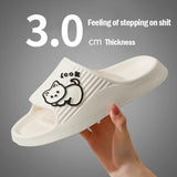 2024 Summer Women Slippers Beach Slides Cartoon Bear Flip Flops Men Shoes Thick Sole Home Bathroom Non-Slip Shoes Couple Sandals