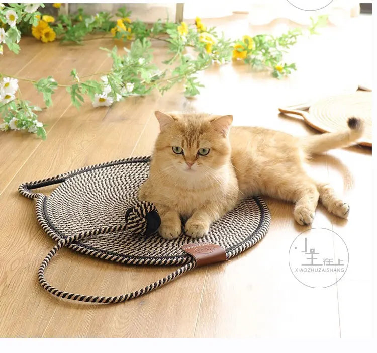 Cotton Rope Cat Scratching Post Mat Cat Scratcher Tool Funny Cat Toys for Grinding Claws Wear-Resistant Cat Scraper Pet Product