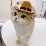 Pet Hat Dog Cat Western Cowboy Hat Halloween Pet Outdoor Caps  Funny Retro Photo Prop Dog Accessories Doll Decor Pet Products