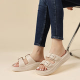 Soft Sole Eva Cloud Slippers Women 2024 Summer Double Buckle Pillow Sandals Woman Slides Flat Heels Non Slip Home Flip Flops