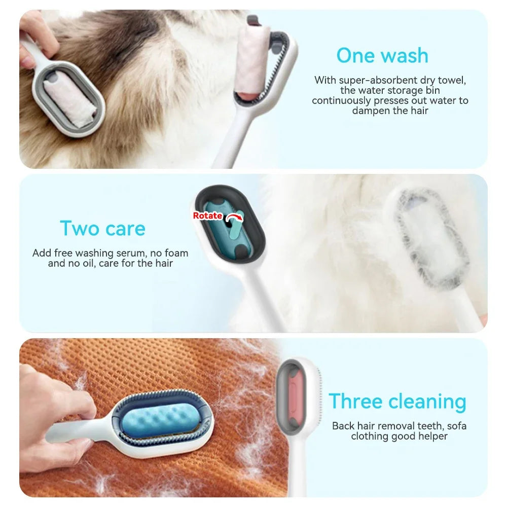 Pet Grooming Brush Cleaning Massage Remover Comb For Cat Dog General Supplies with Water Tank Pets Products Accessorie