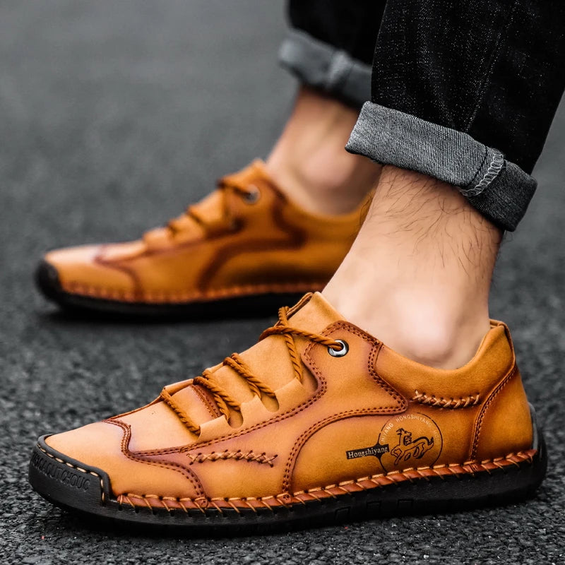 Leather designer Men Trend Casual Shoes Breathable Male Non-slip Footwear Golf Shoes Light Men Loafes Avenue merchant shoes