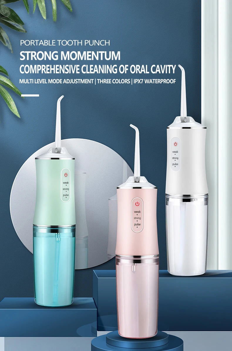 Portable Smart Electric Oral Irrigator Water Flosser 4 Jets 3 Modes Rechargeable Dental Water Jet Irrigator Dental Teeth Cleaner