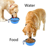 Dog Collapsible Bowl Folding Silicone Pet Travel Bowls Food Water Feeding BPA Free Foldable Cup Dish With Carabiner