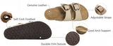 Women's Flat Sandals with Cork Insole, Open Toe Sliding Adjustable Slip-on Slippers, Suitable for Summer Sizes