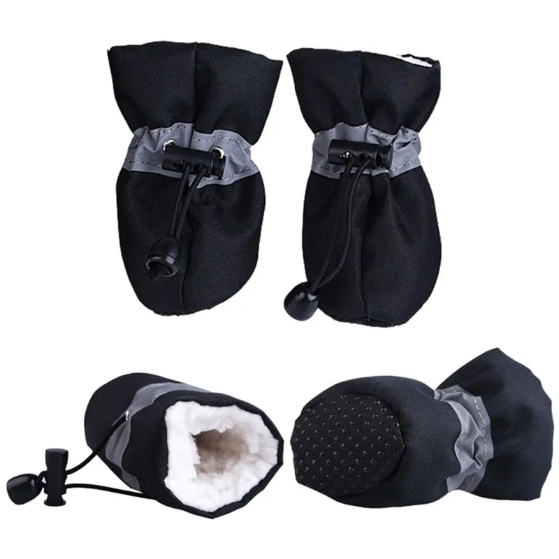 4pcs Antiskid Puppy Shoes Pet Protection Soft-soled Pet Dog Shoes Winter Prewalkers Soft Supplies Pet Paw Care