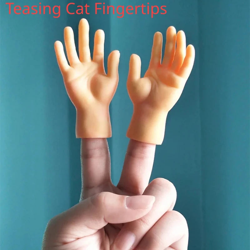 1 Pair Simulation Little Hands Funny Mini Hands Teasing Cat Fingertips Silicone Hand Puppet Novel Hotsale Prank Finger Toy Props