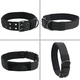 Large Dog Collar Durable Nylon Military Tactical Adjustable Pet Lead Outdoor Walking Training Collars Pitbull Labrador Supplies