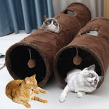 Cat Toys Tente Chat Suede Long 129cm Cat Tunnel Collapsible Tunnel  Non-staining Dirt-resistant Pet Products Pet Toys