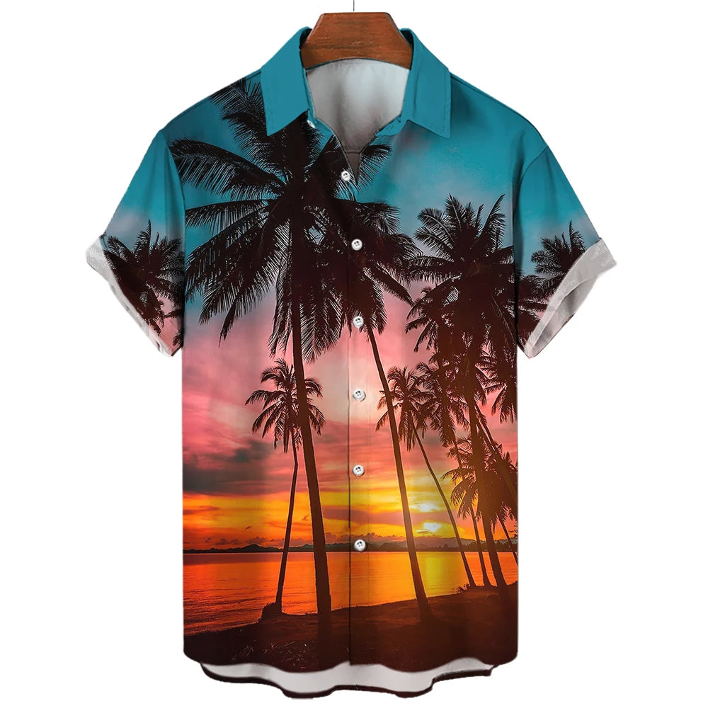 Summer Shirt Hawaiian Shirts For Men Beach Vacation Short Sleeve Tops Casual Men's Blouse Fashion Camisas De Hombre Clothing XL