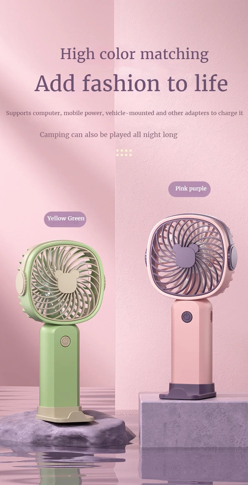 Mini USB Handheld Fan Multi-Functional Desktop With Stand Eectric Fan Students Outdoor Portable Portable Small Fan