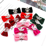 10PCS Glitter Dogs Bow Hairpin Puppy Crown Bow Clips for Dog Queen Cat Dog Hair Clip Dog Hair Accessories Pet Supplies