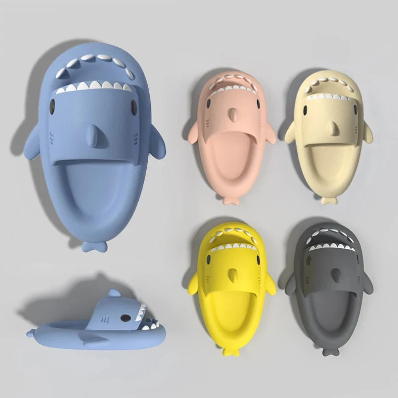 2024 New Summer Shark Slippers Women Slides Men Bathroom Flip Flops Home Anti-Skid Flat Shoes Outdoor Children'S Funny Sandals