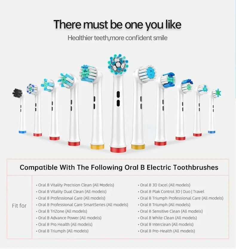 4PCS Dupont Bristle Electric Toothbrush Heads Whiten Teeth/Daily Clean/Precison Cleaning/Soft Care Teeth Function For Oral B