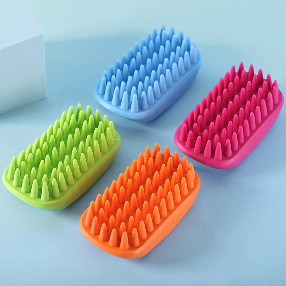 Pet Products For Dog Cat Massage Brush Combs Cleaner Puppy Hair Removal Slicker Brushes Wash Tools Soft Gentle Silicone Bristles