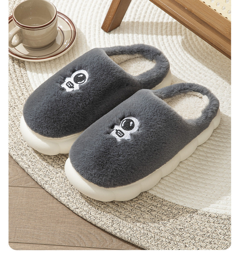 2023 New Winter Soft Sole Mens Indoor Floor Antiskid Slides Bedroom Slippers Warm Fluffy Slippers Male Home Casual Cotton Shoes