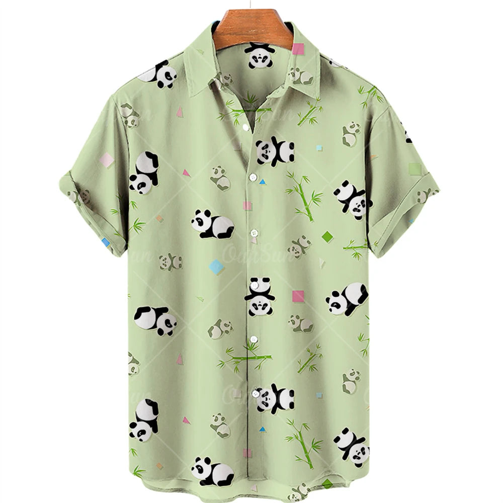 Duck 3d Print Shirts Men Fashion Hawaiian Shirt Short Sleeve Casual Beach Shirts Boys Single-Breasted Blouse Men's Clothing