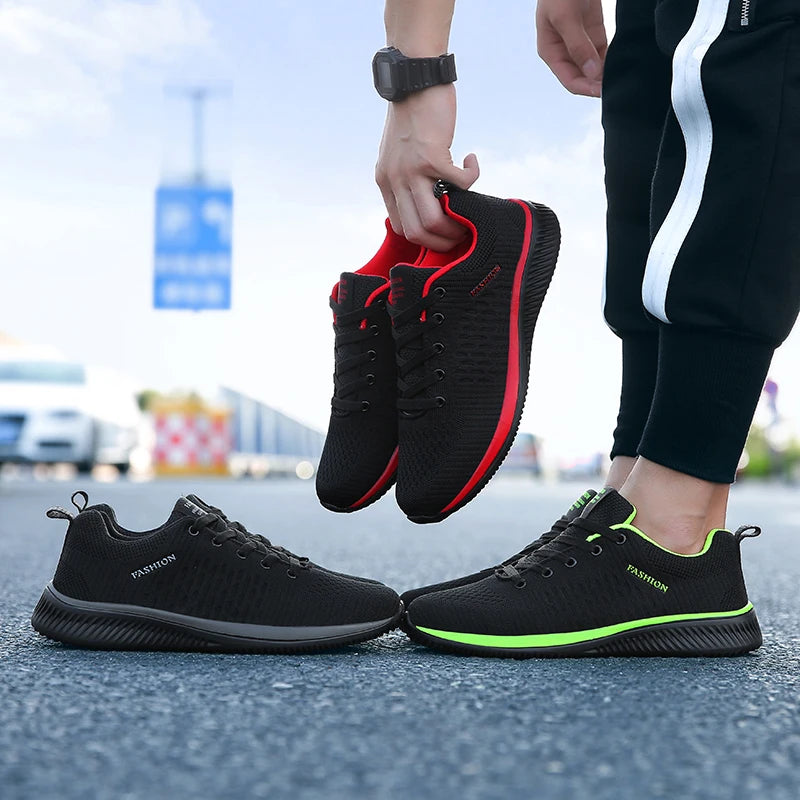 Summer Walking Shoes Casual Flats Sneakers Breathable Sport Athletic  Lightweight Men Shoe Lace Up Outdoor Running Sports Shoes