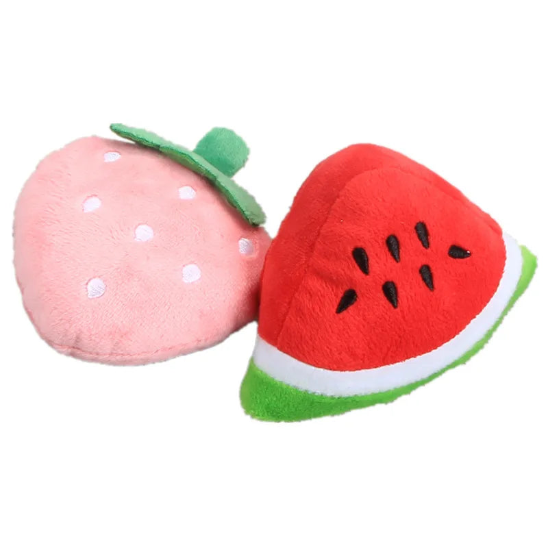 Pet Toys Plush Squeaky Toy Bite-Resistant Clean Dog Chew Puppy Training Toy Soft Banana Bone Vegetable Fruit Pet Supplies