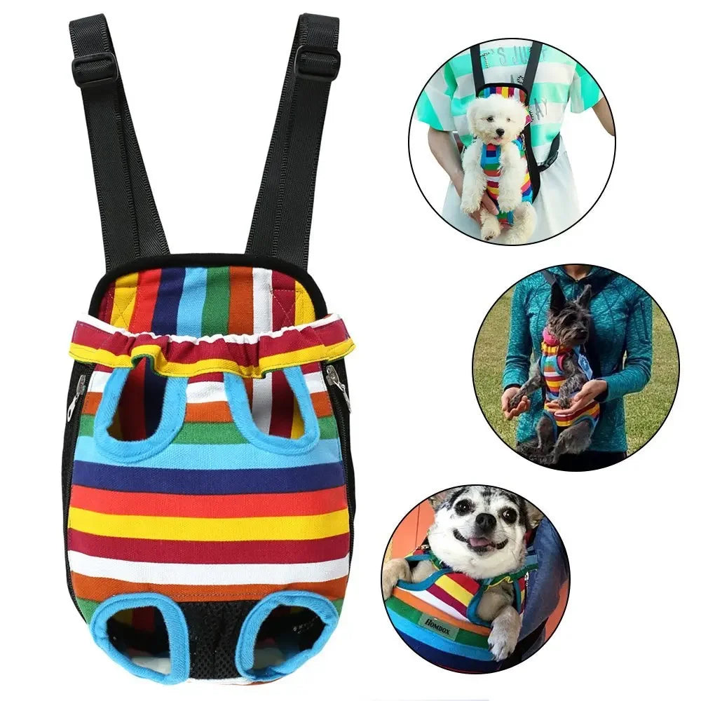 Adjustable Cat Dog Carrier Bag Pet Double Shoulder Backpack Portable Bag Outdoor Travel Camping Hiking Chest Strap Bag