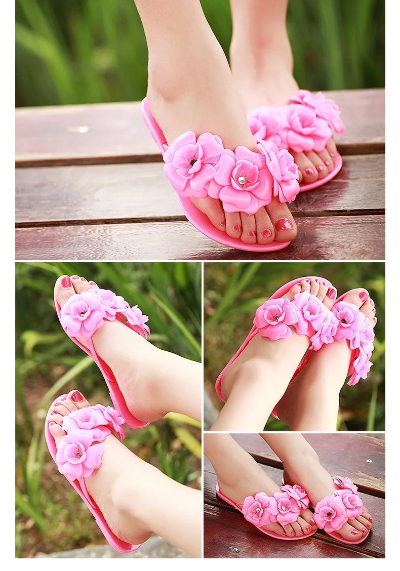 Comemore Summer Women's Shoes 2022 Flip Flops Women Slippers Female Beach Sandals with Floral Ladies Jelly Shoes Sandalias Mujer