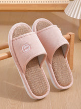 Couples Home Cotton Linen Slippers Women Indoor Bedroom Soft Slides Comfortable Men House Shoes Non-slip Breathable Flats