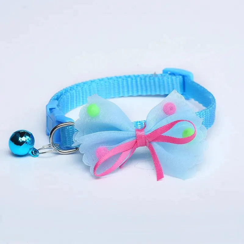 1 PC Adorable Pet Collar with Bow, Bell, and Ribbon - Ideal for Dogs and Cats!