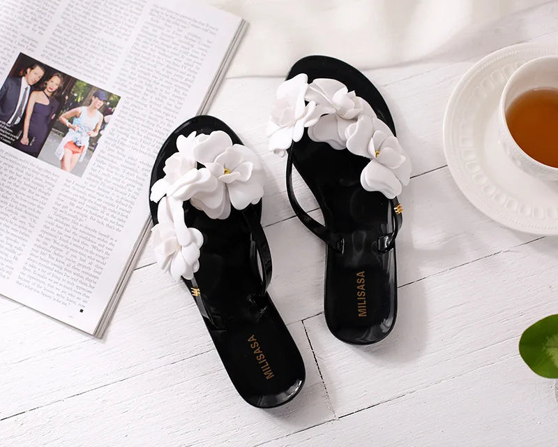 Comemore Summer Women's Shoes 2022 Flip Flops Women Slippers Female Beach Sandals with Floral Ladies Jelly Shoes Sandalias Mujer