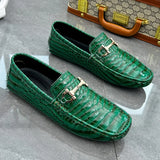 High Quality Snakeskin Leather Men Loafers Green Luxury Men Casual Shoes Comfort Lightweight Macasin Shoes For Men Plus Size 48