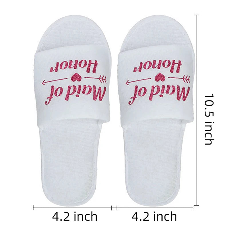 1 Pair Bride Wedding Decoration Bridesmaid Party Slippers Ladies Party Supplies