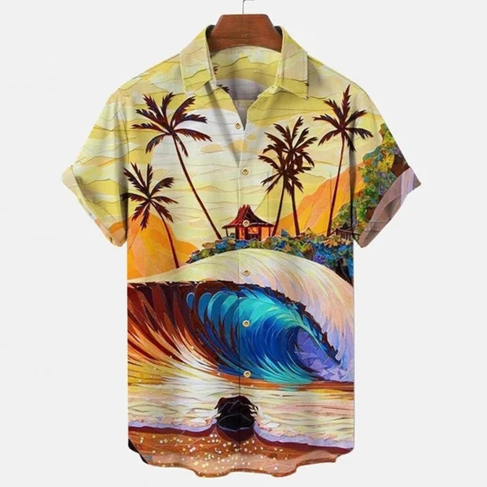 Summer Shirt Hawaiian Shirts For Men Beach Vacation Short Sleeve Tops Casual Men's Blouse Fashion Camisas De Hombre Clothing XL