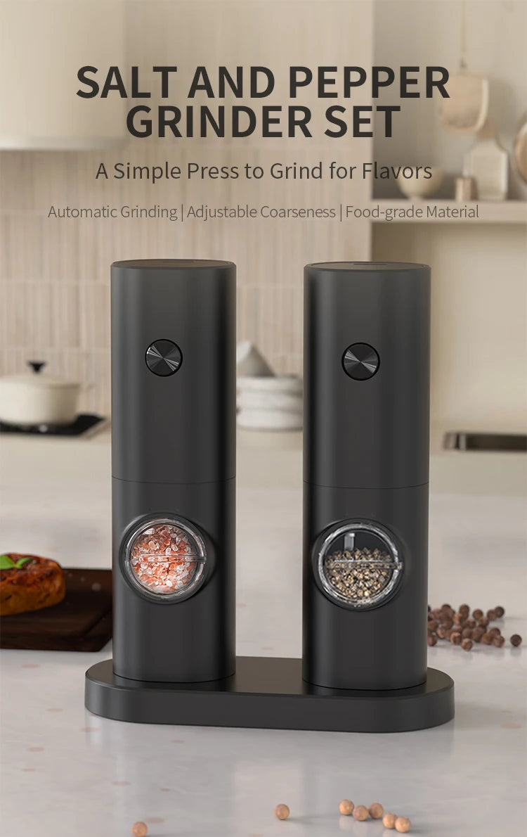 Electric Automatic Mill Pepper And Salt Grinder With LED Light Adjustable Coarseness Partner Manufacturers