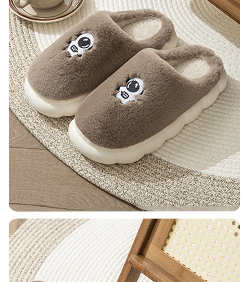 2023 New Winter Soft Sole Mens Indoor Floor Antiskid Slides Bedroom Slippers Warm Fluffy Slippers Male Home Casual Cotton Shoes