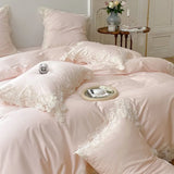 4/7Pcs French Romantic Wedding Chic White Lace Bedding Set 1000TC Egyptian Cotton Ultra Soft Duvet Cover Bed Sheet Pillowcases