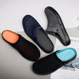 New Summer Women Men Sandals Mesh Breathable Padded Beach Flip Flops Shoes Solid Flat Bath Slippers Lighted Casual Shoes