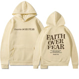 Faith Overcomes Fear - Christian Hooded Sweatshirts Jesus Plus Size Hoodie Streetwear Fashion Pullover Men And Women Clothing