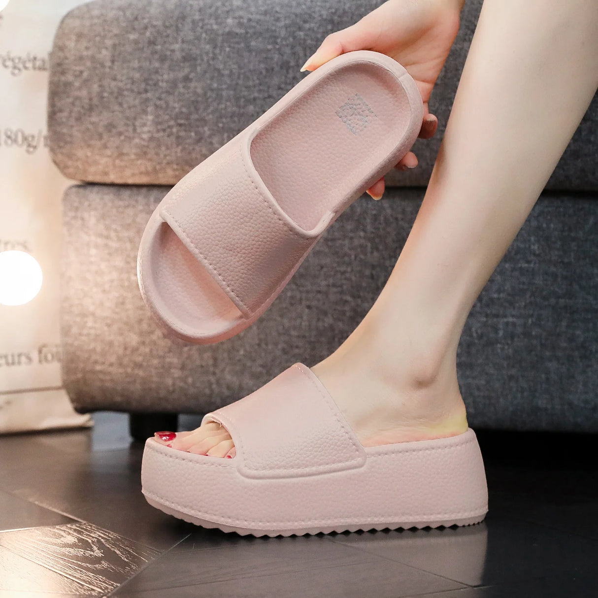 6cm New Thick Sole EVA Slippers for Women Fashion Home Platform Slippers for Summer Outwear Non Slip Elevated Slippers for Women