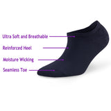 6 Pairs - Bamboo Sneaker Socks for Men No Show Soft Casual Breathable Sneaker Socks